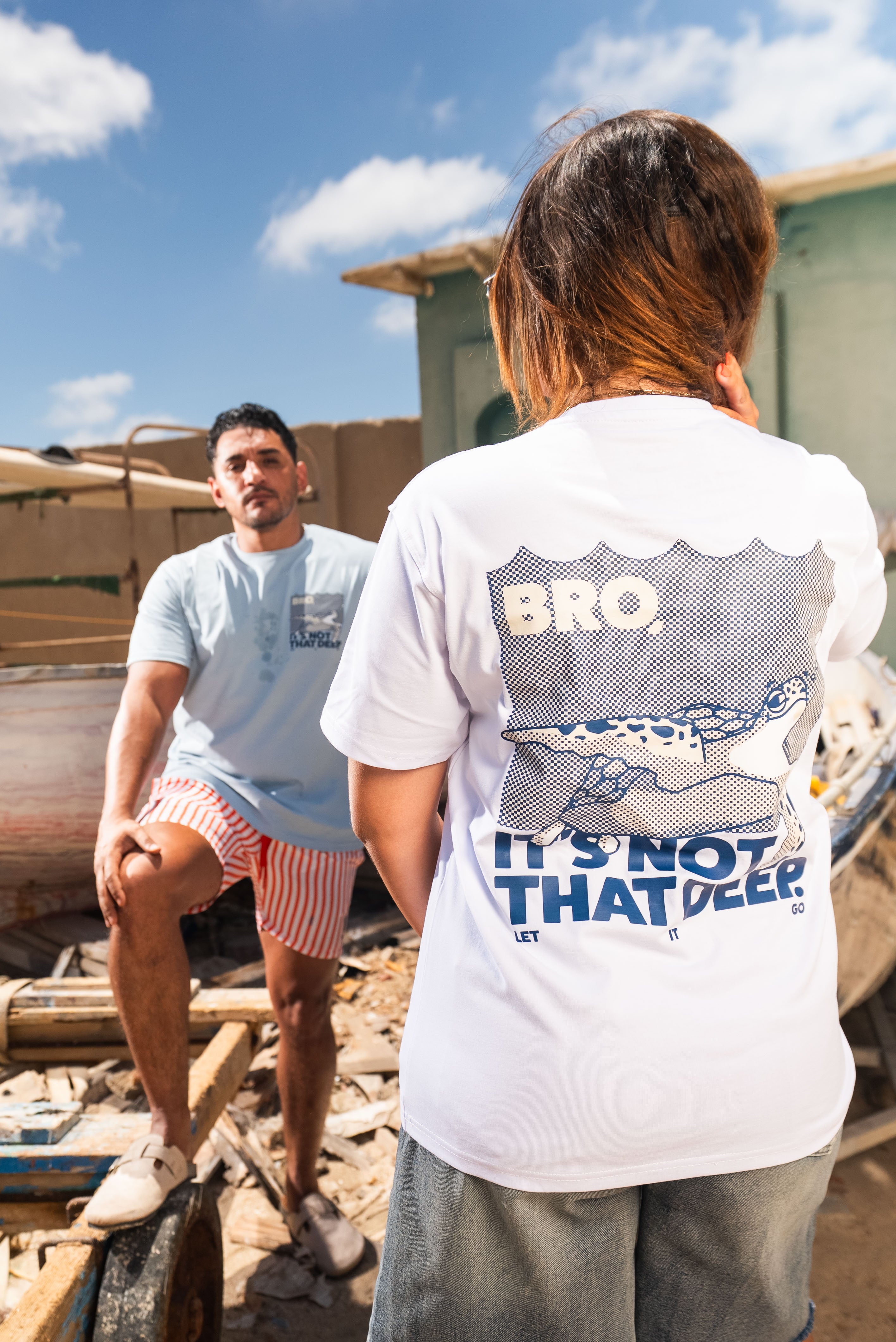 "Bro, It's Not That Deep" Tee in White