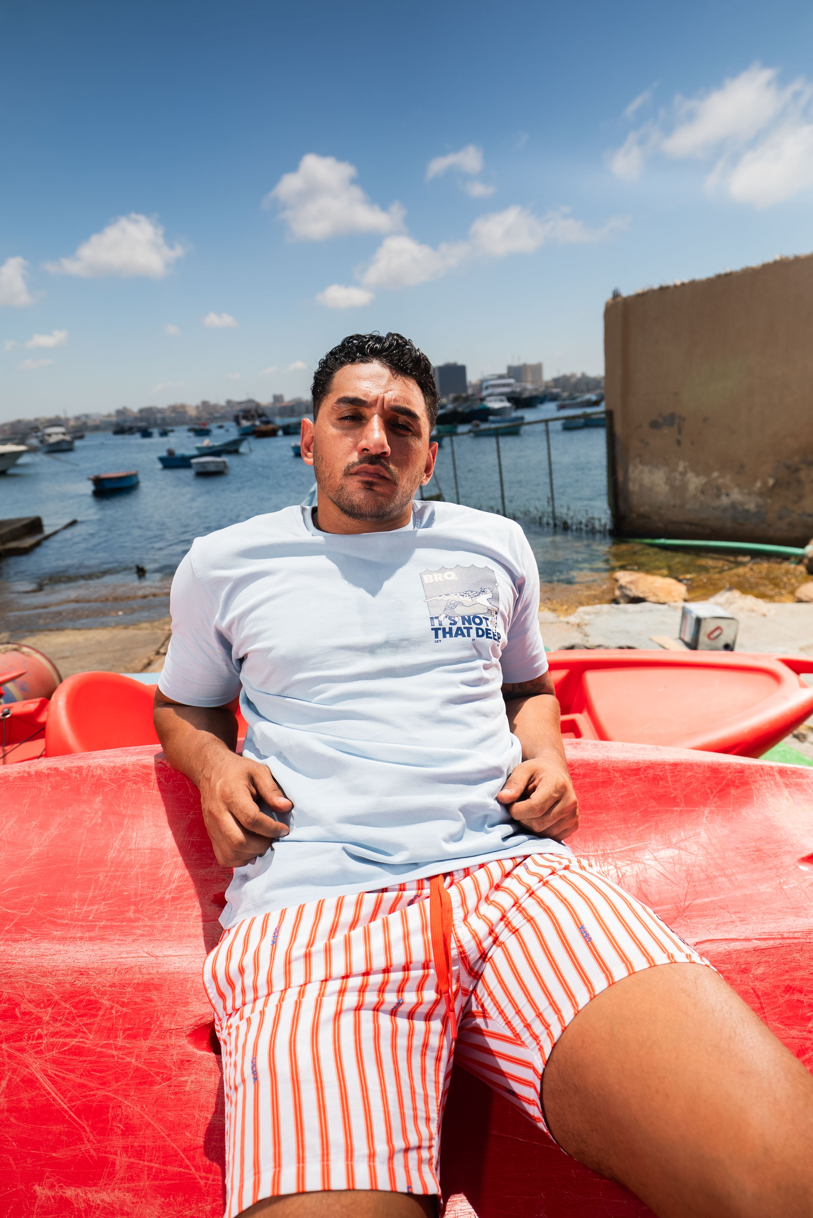 "Bro, It's not that deep" Tee in Baby Blue