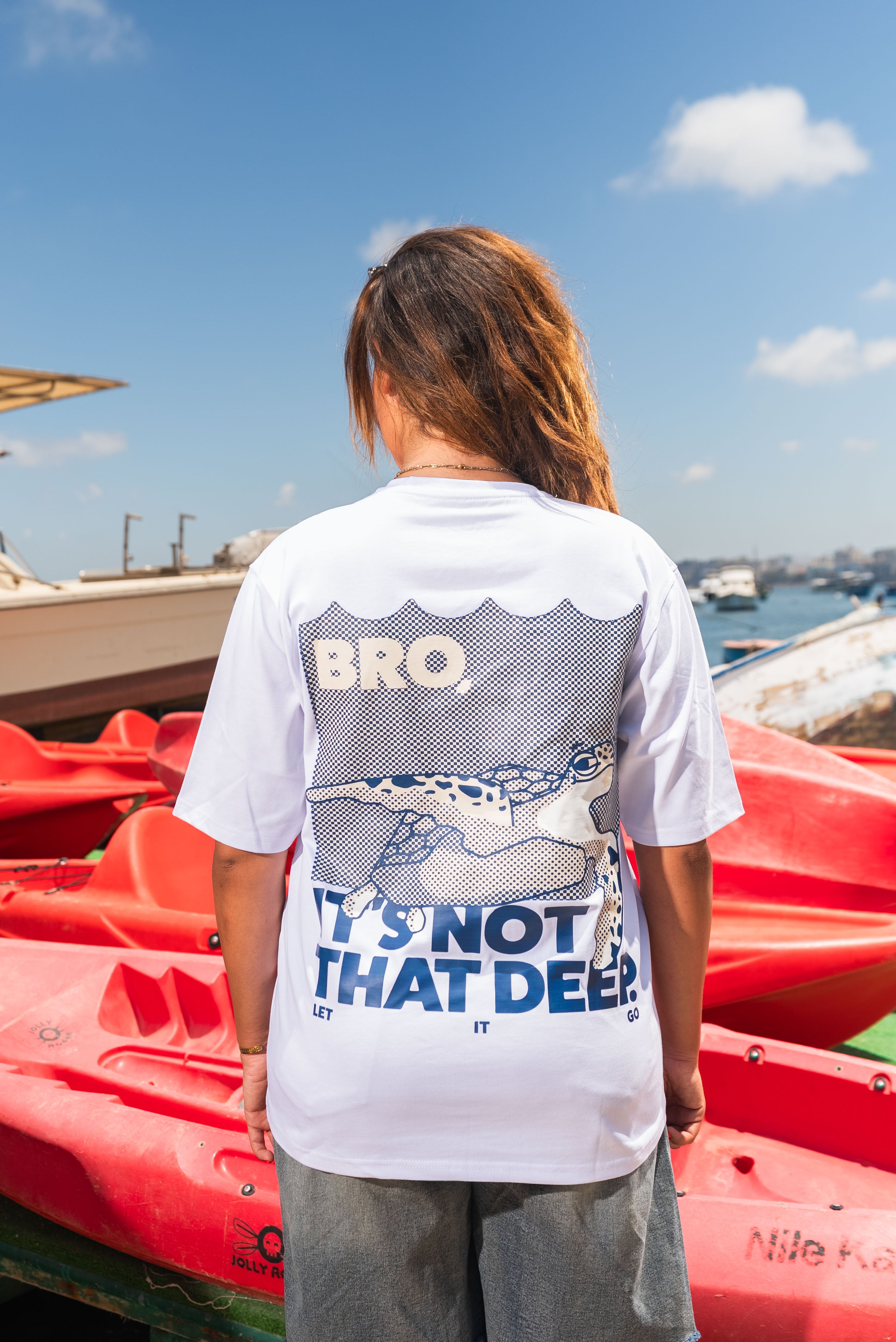"Bro, It's Not That Deep" Tee in White