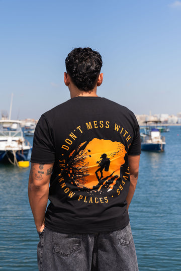 “Don’t Mess With Cave Divers” Tee in Black