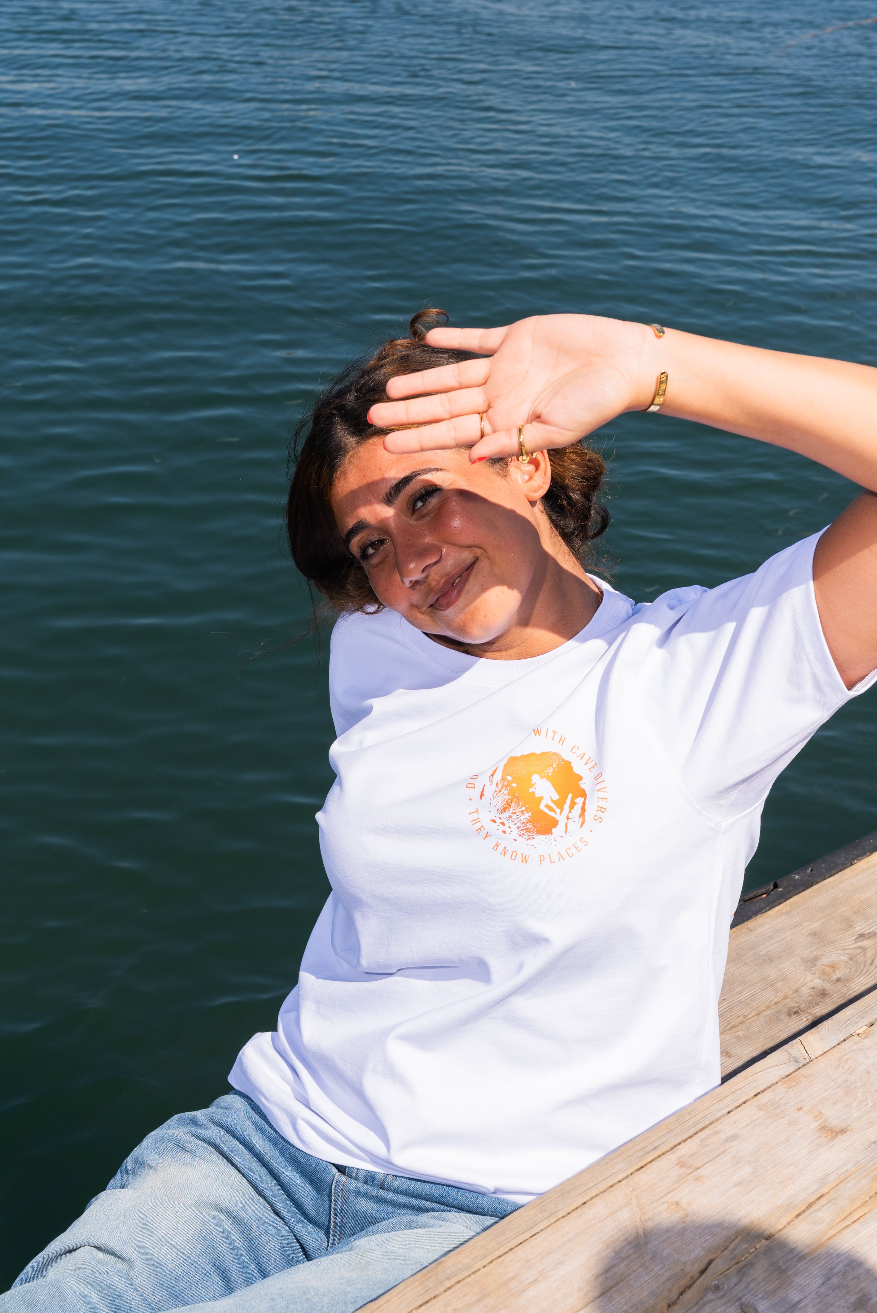 “Don’t Mess With Cave Divers” Tee in White